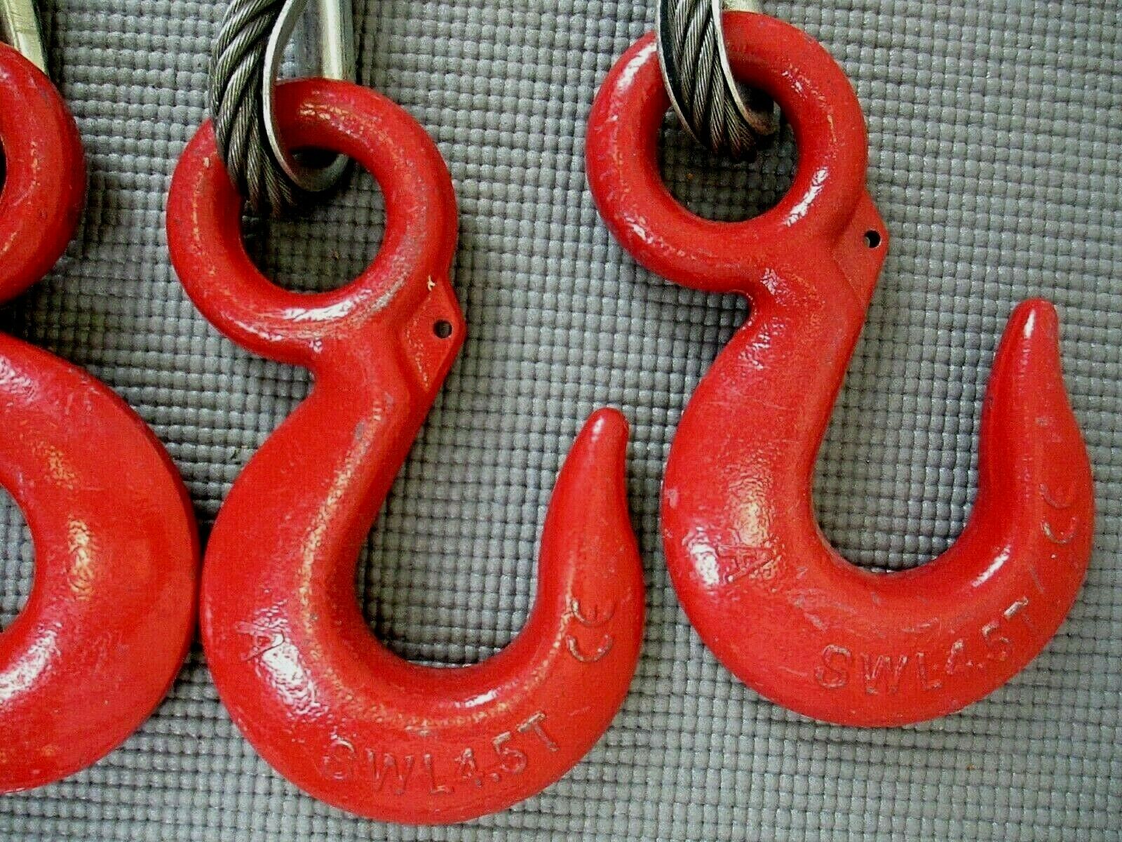 SWL Quad Leg 4.5 Ton Eye Sling Hooks, 3/8" Wire Ropes w/Master Link